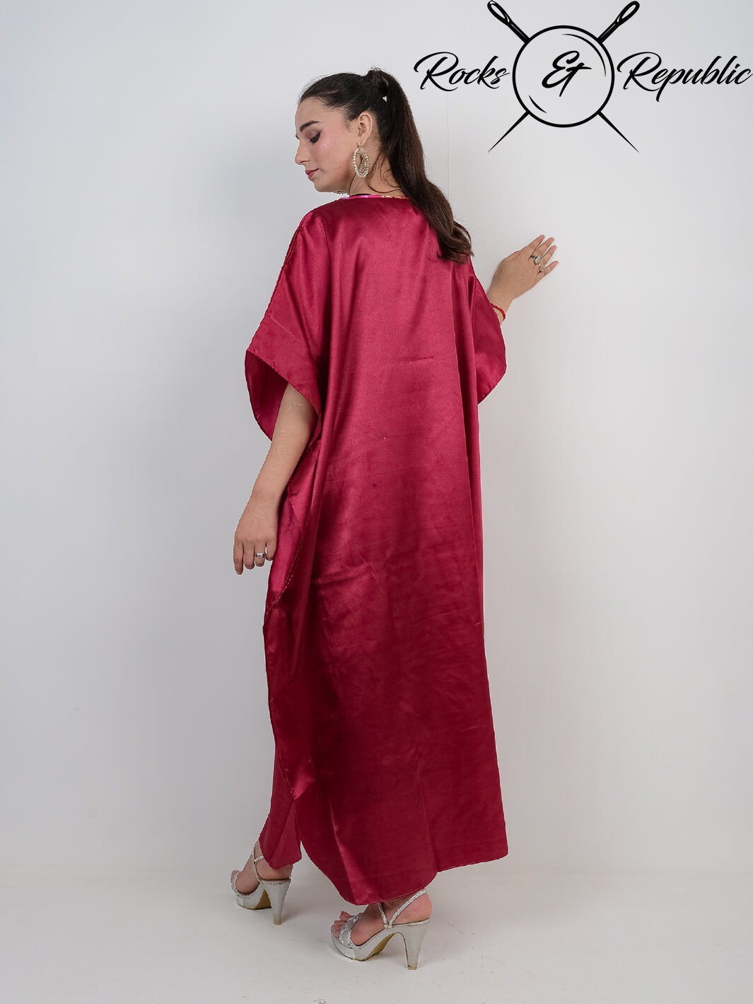 Plain Maroon Kaftan