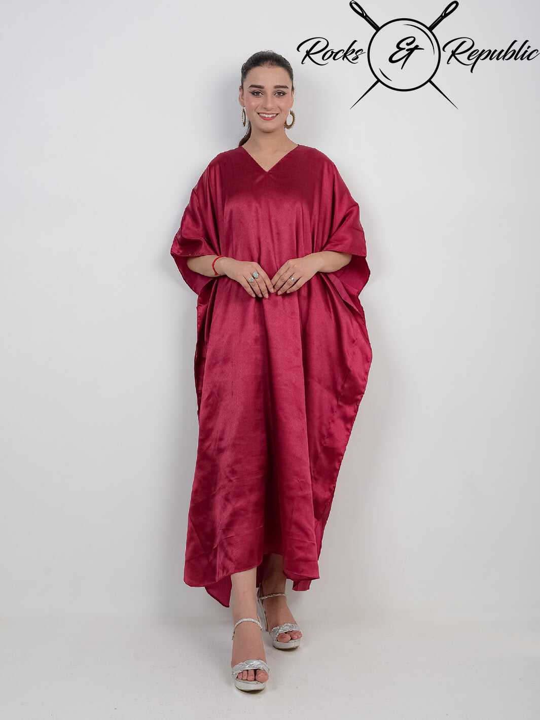 Plain Maroon Kaftan