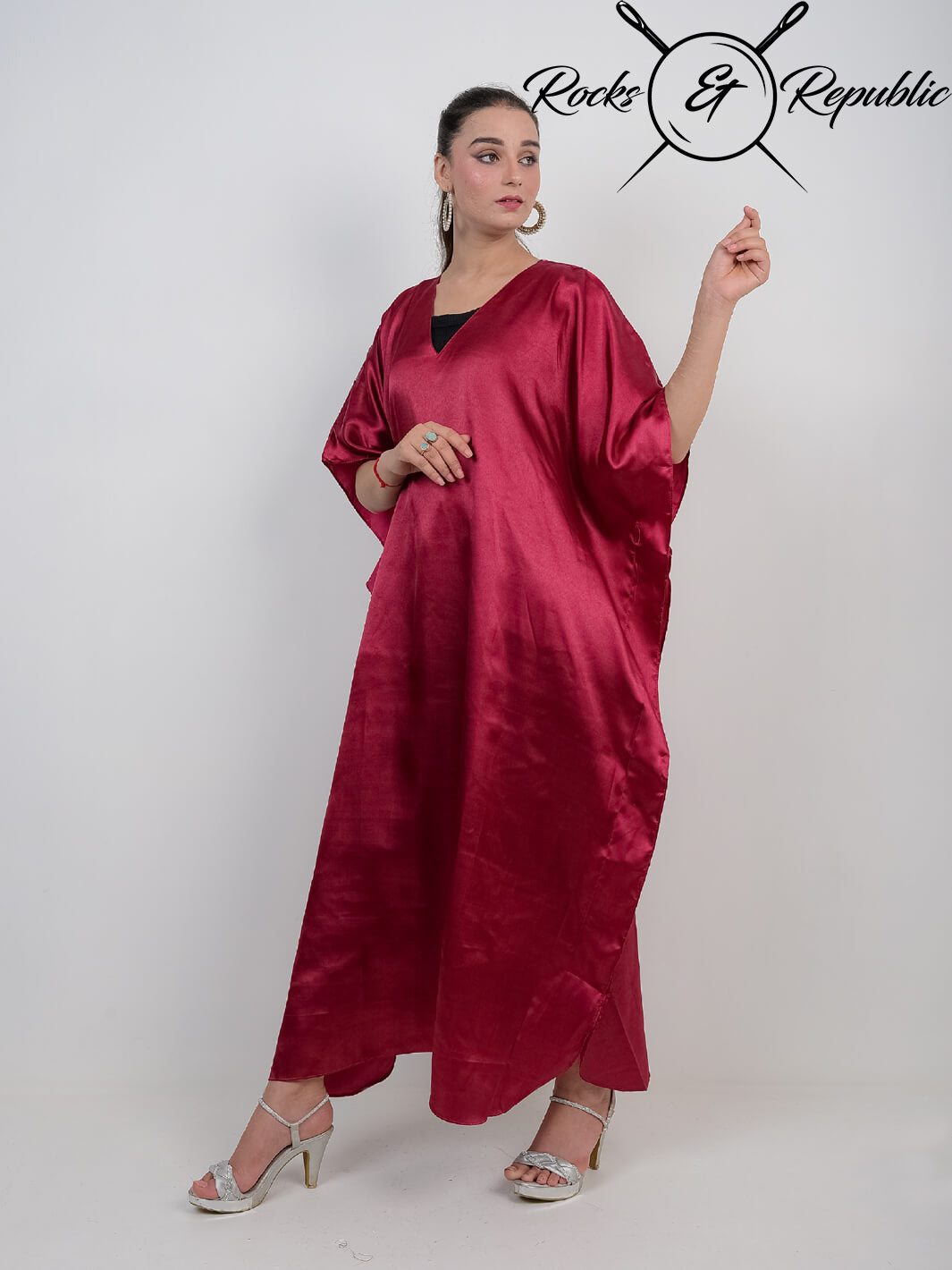 Plain Maroon Kaftan