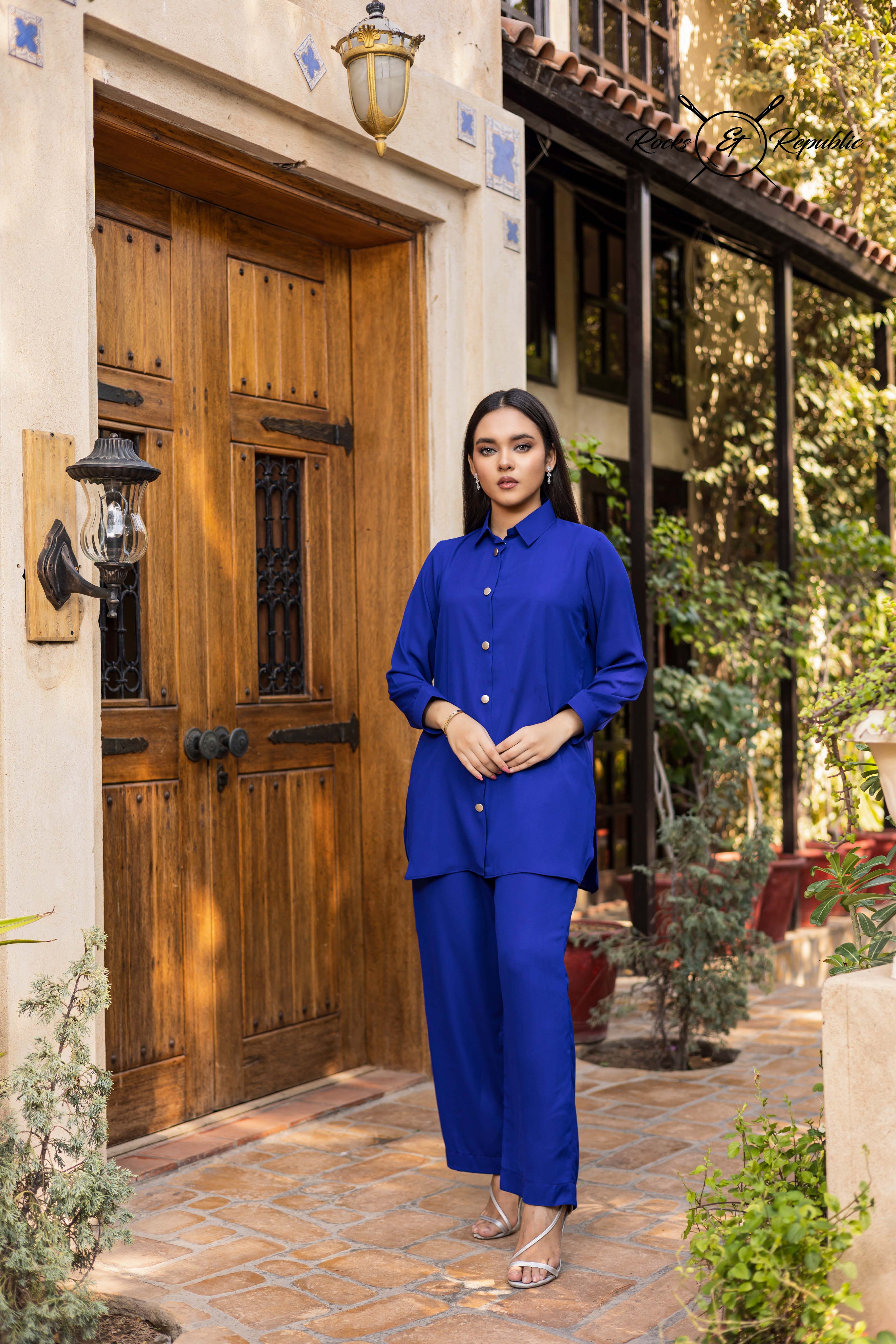 Blue co ord set sale
